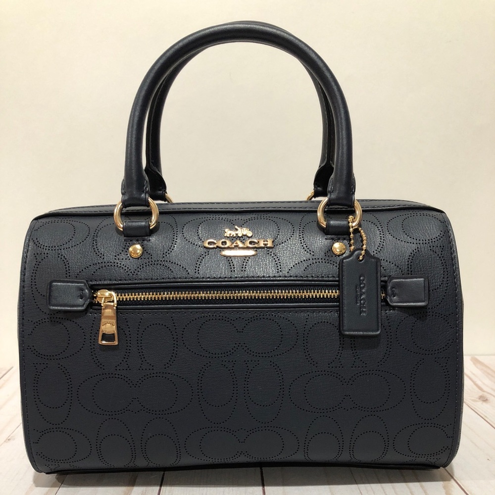 🔴SOLD🔴COACH Rowan Satchel In Signature Leather - (Navy)